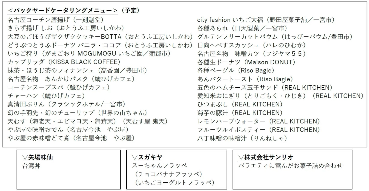 ケータリングメニューの全容リスト