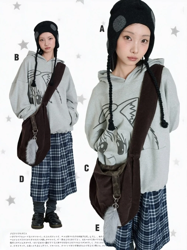 ストリートファッションを着用した女性