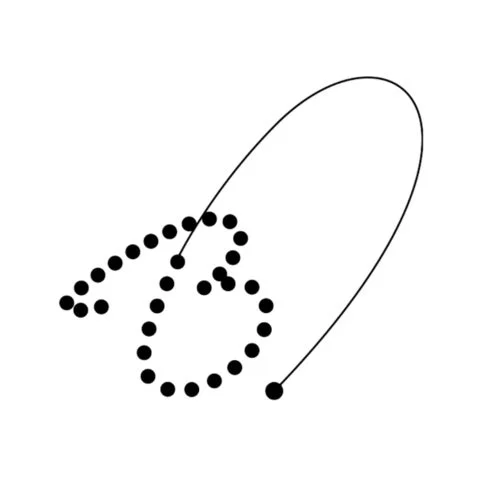 点の集合で描かれたBのロゴ