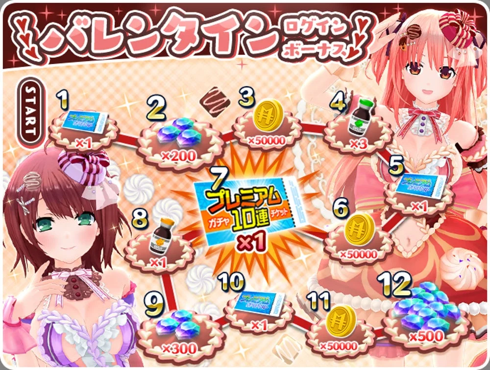 バレンタインログインボーナス