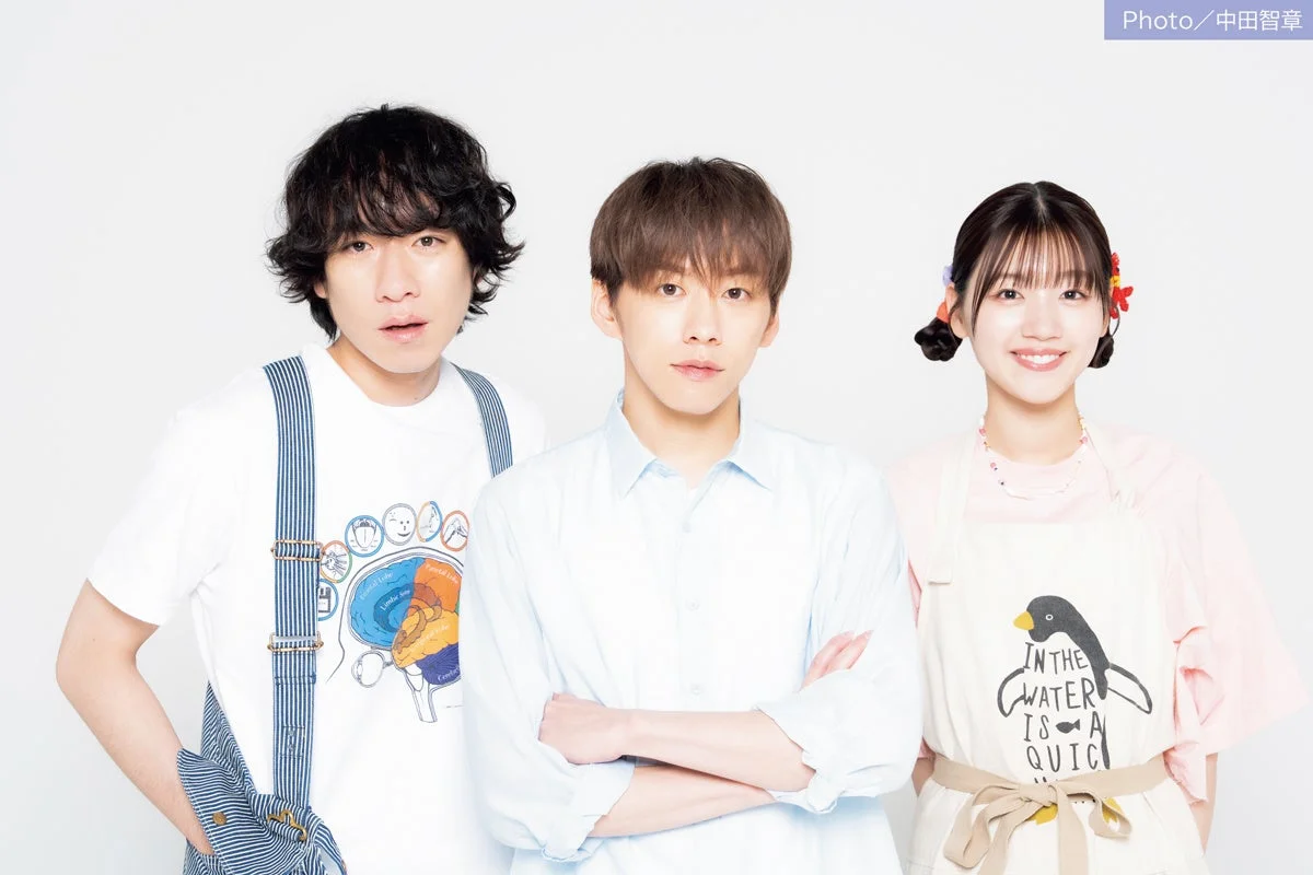 基俊介さん、佐々木美玲さん、落合モトキさんの集合写真