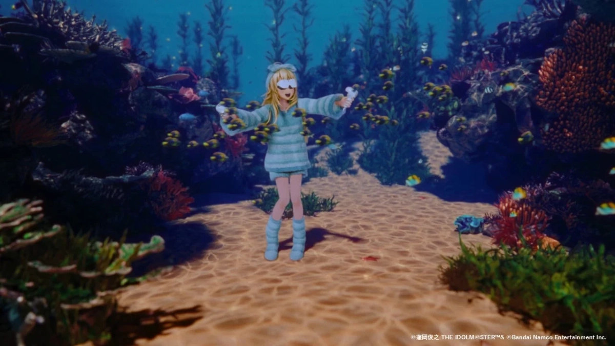 VRで海中ダイブを体験する星井美希