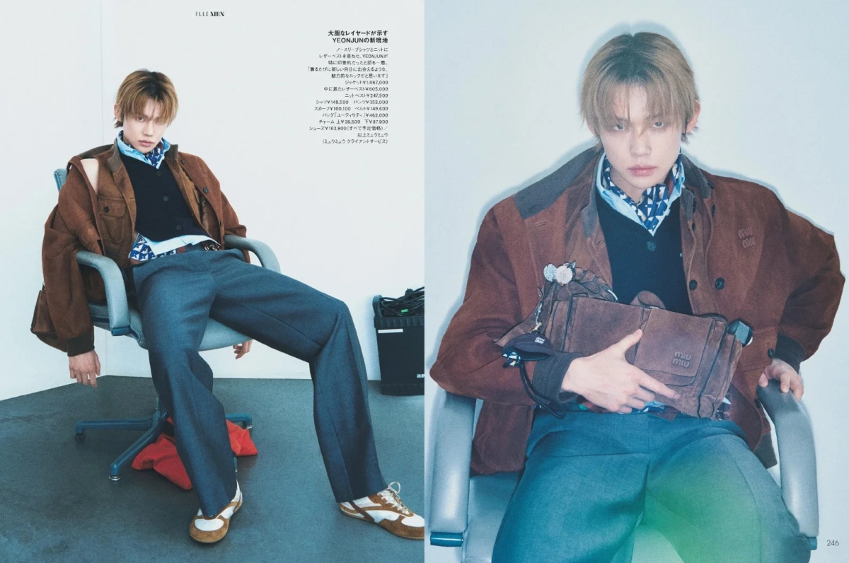 TOMORROW X TOGETHER YEONJUNさんがミュウミュウのコレクションを着用