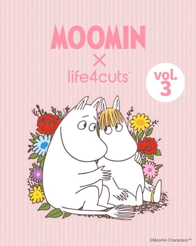 ムーミンとライフフォーカッツのコラボレーション第3弾を示すイラスト