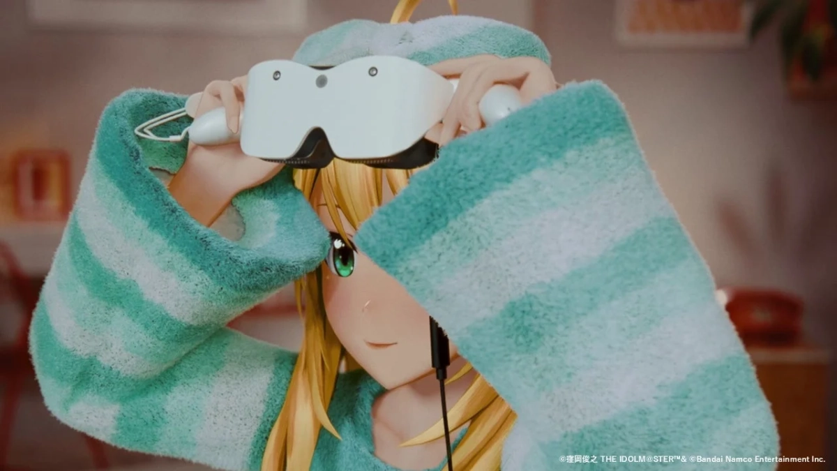 VRヘッドセットを装着する星井美希