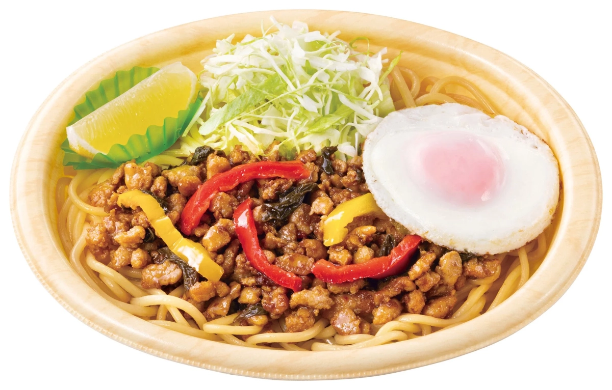 ガパオまぜ麺の俯瞰図