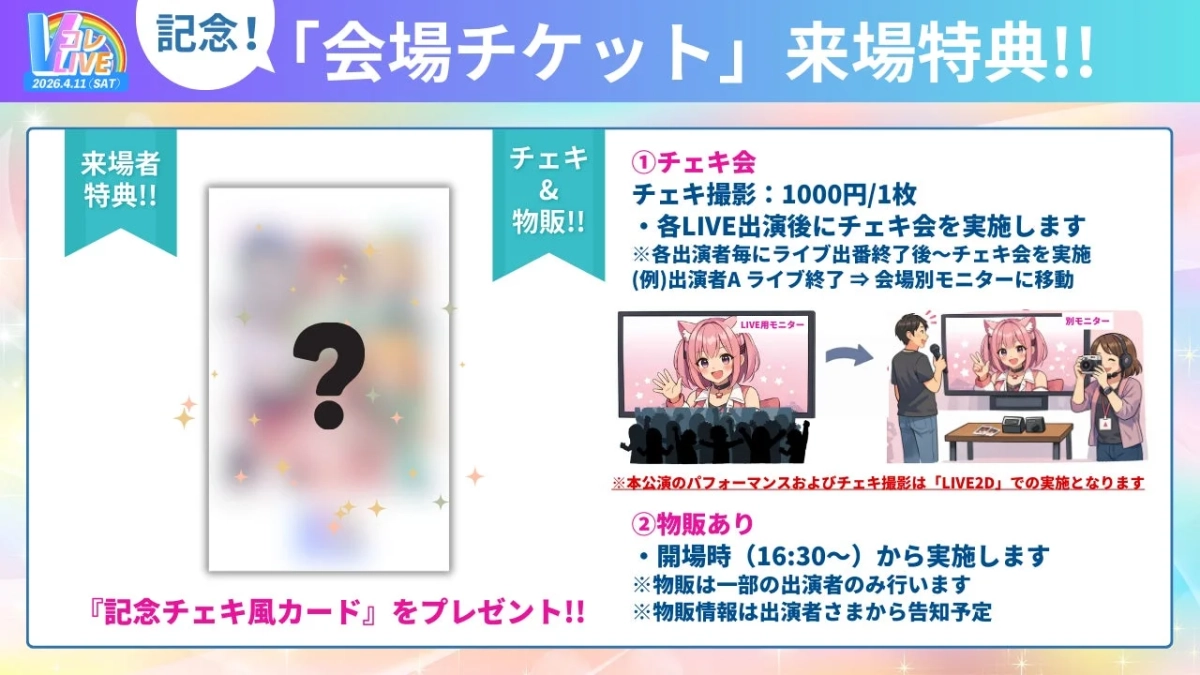 特典・チェキ会・物販の説明