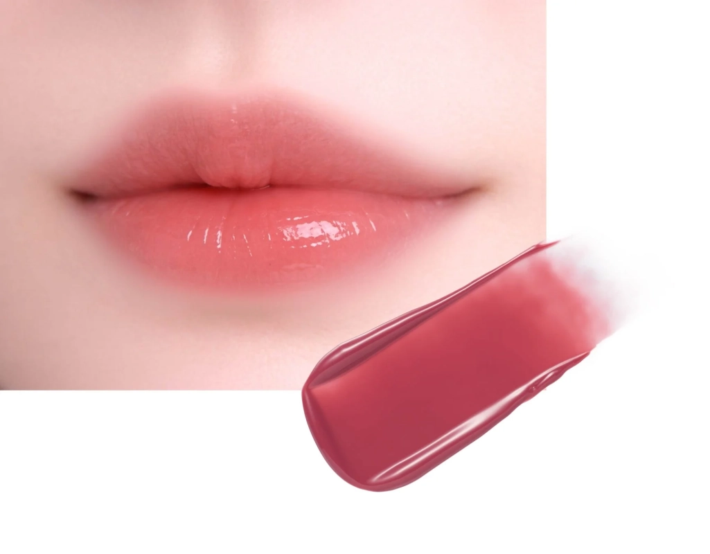 02 ピーチプリーズ 唇とスウォッチ