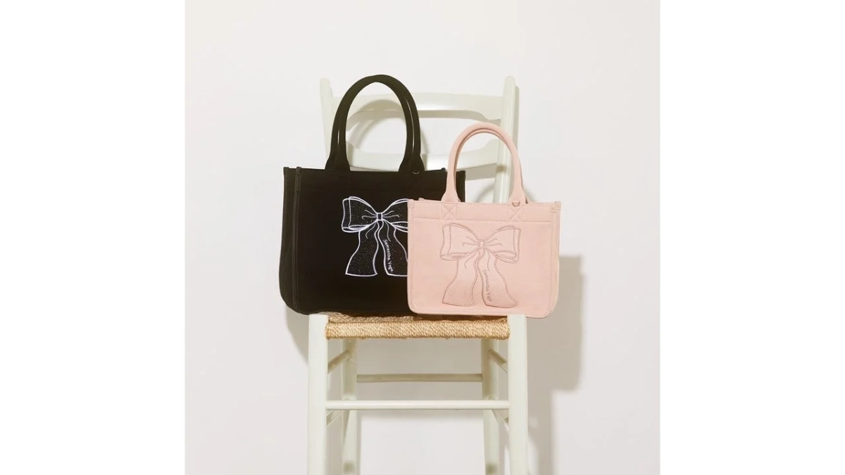 リボン刺繍ハンドバッグ