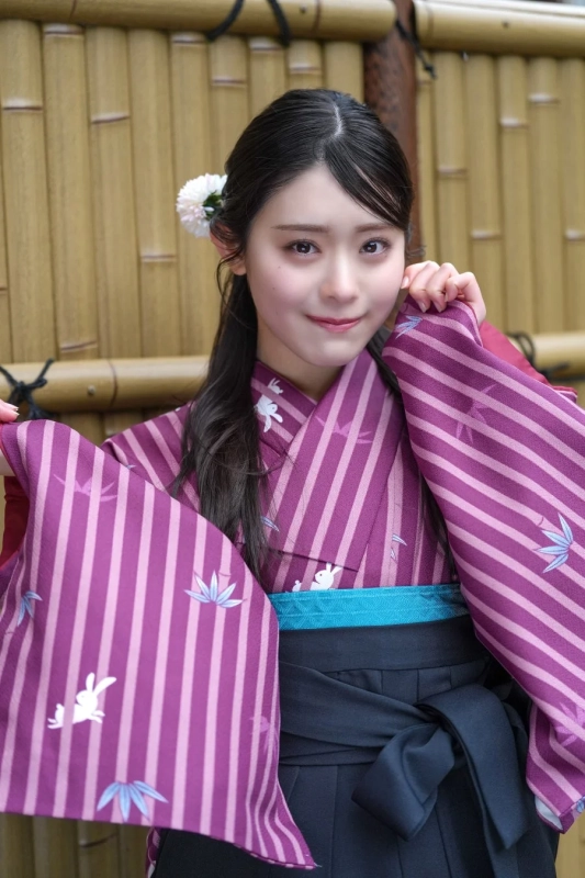 蔵王での和装姿の風見和香さん