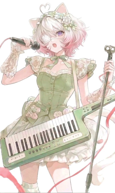 ライブパフォーマンス中の猫耳少女