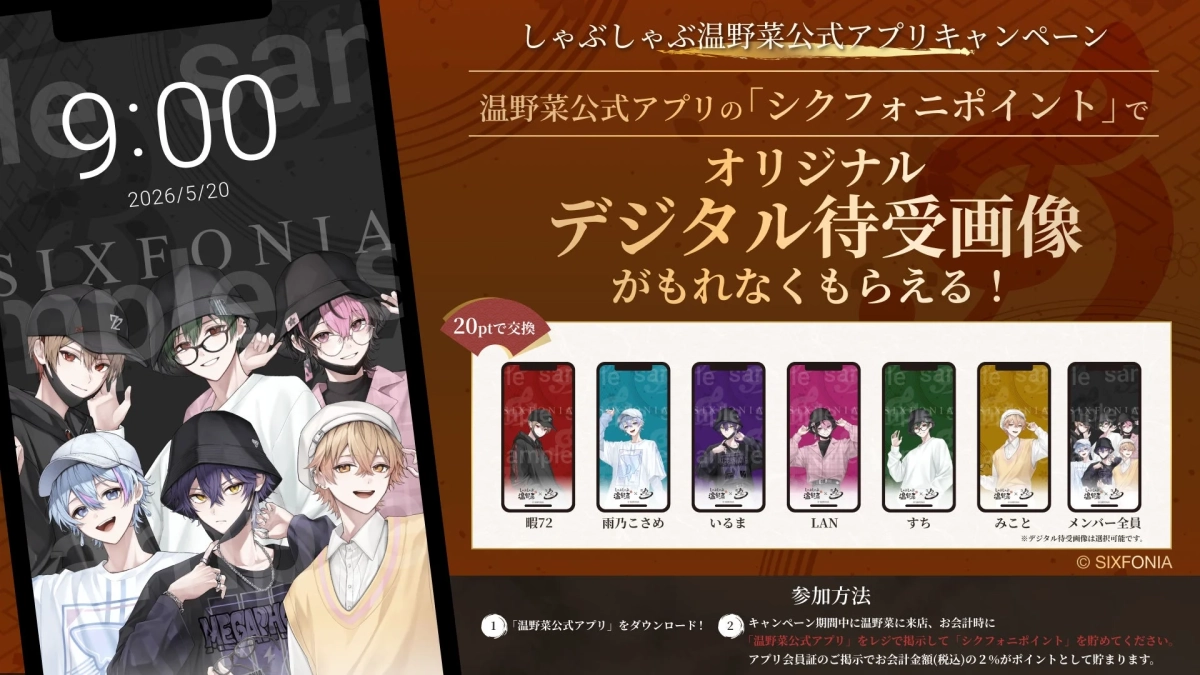 シクフォニポイントで交換できるデジタル待受画像