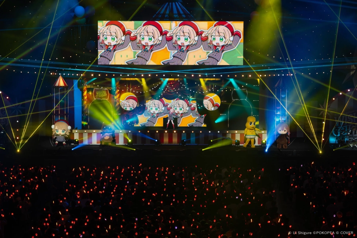 VTuberしぐれういのライブコンサートの様子。