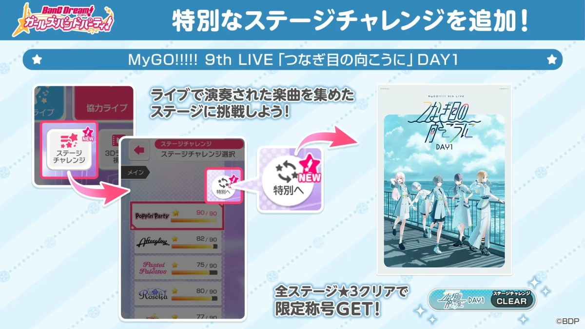 バンドリ! ガールズバンドパーティ! 特別なステージチャレンジを追加! DAY1