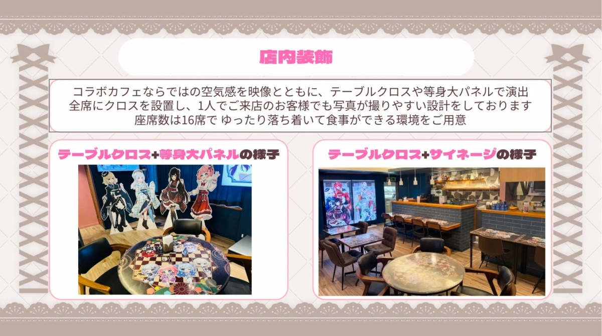 コラボカフェの店内装飾の様子