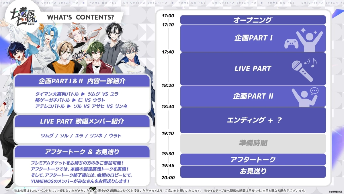 イベント内容とタイムテーブル